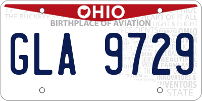 OH license plate GLA9729