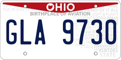 OH license plate GLA9730