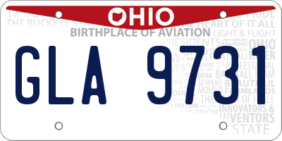OH license plate GLA9731