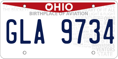 OH license plate GLA9734