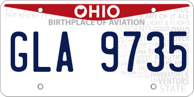 OH license plate GLA9735