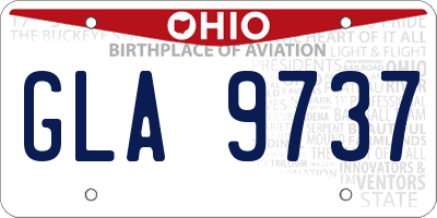 OH license plate GLA9737
