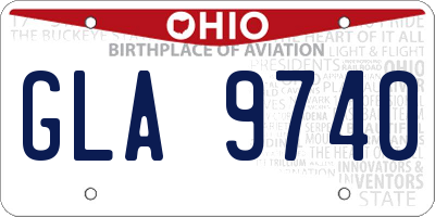 OH license plate GLA9740