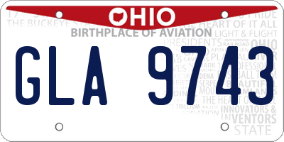 OH license plate GLA9743