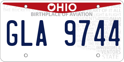 OH license plate GLA9744