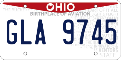 OH license plate GLA9745