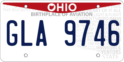 OH license plate GLA9746