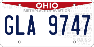 OH license plate GLA9747