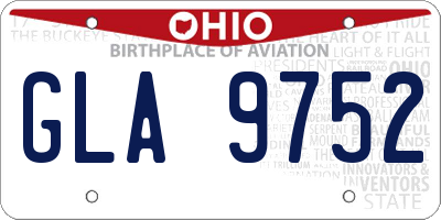 OH license plate GLA9752