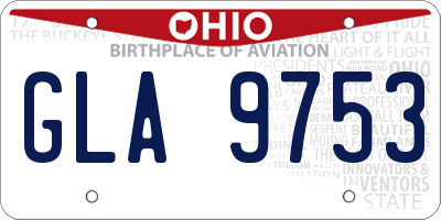 OH license plate GLA9753