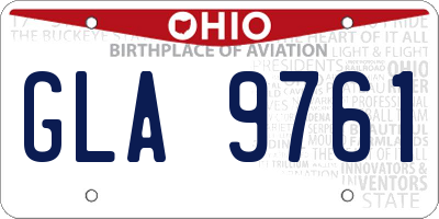 OH license plate GLA9761