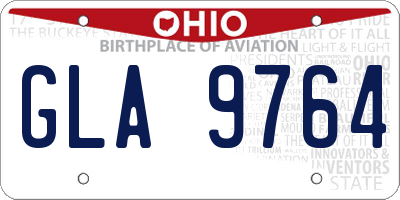 OH license plate GLA9764