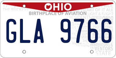 OH license plate GLA9766