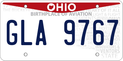 OH license plate GLA9767