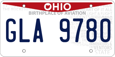 OH license plate GLA9780