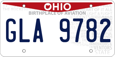 OH license plate GLA9782