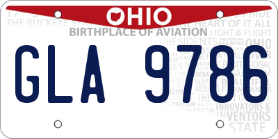 OH license plate GLA9786