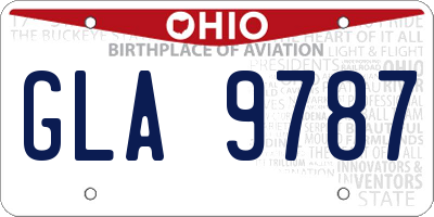 OH license plate GLA9787