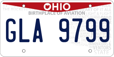 OH license plate GLA9799