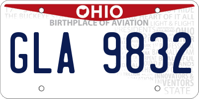 OH license plate GLA9832