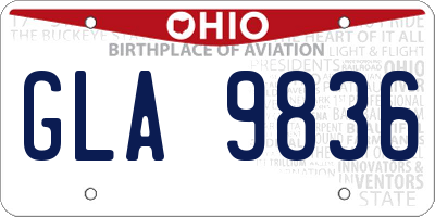 OH license plate GLA9836