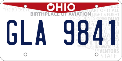 OH license plate GLA9841