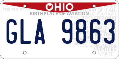 OH license plate GLA9863