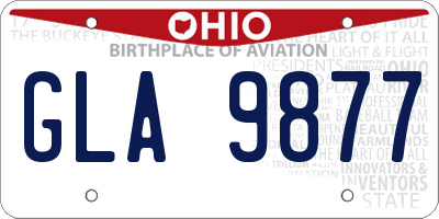 OH license plate GLA9877