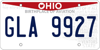 OH license plate GLA9927