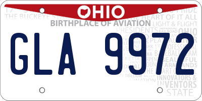 OH license plate GLA9972