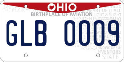 OH license plate GLB0009