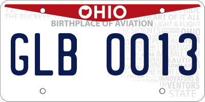 OH license plate GLB0013