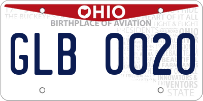 OH license plate GLB0020