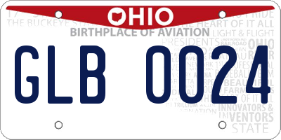 OH license plate GLB0024