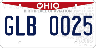 OH license plate GLB0025