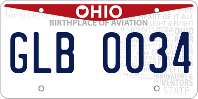 OH license plate GLB0034