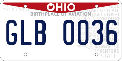 OH license plate GLB0036