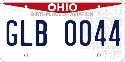OH license plate GLB0044