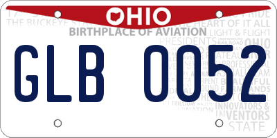 OH license plate GLB0052