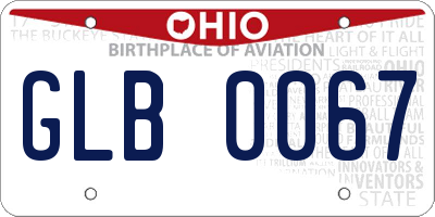 OH license plate GLB0067