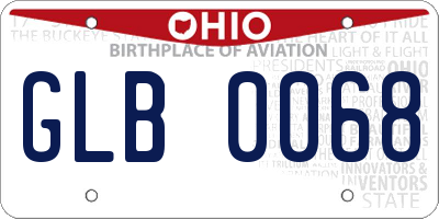OH license plate GLB0068