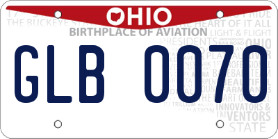 OH license plate GLB0070
