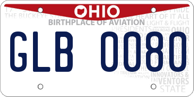 OH license plate GLB0080