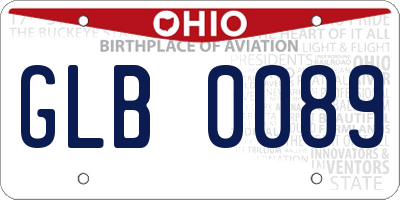 OH license plate GLB0089