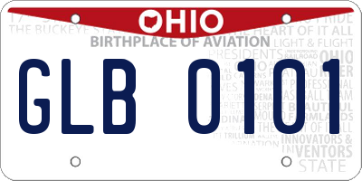 OH license plate GLB0101