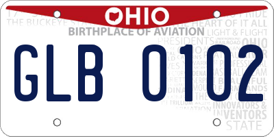 OH license plate GLB0102