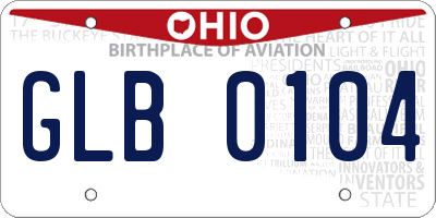 OH license plate GLB0104
