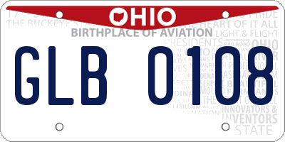 OH license plate GLB0108