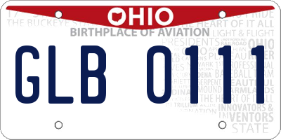 OH license plate GLB0111