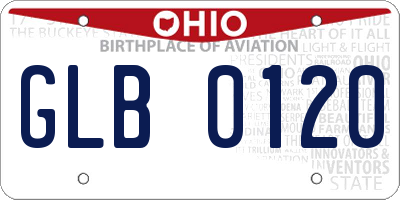 OH license plate GLB0120